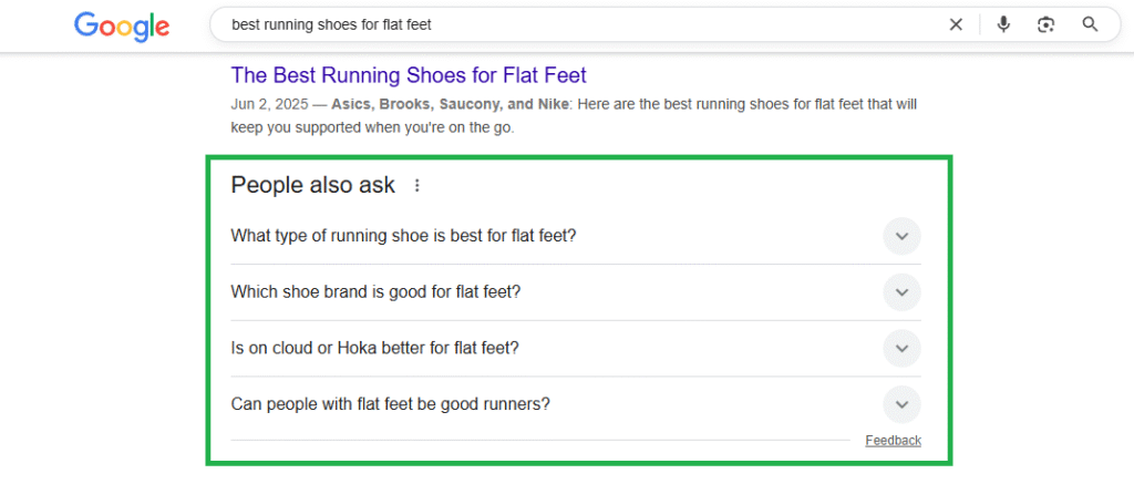 Search for best running shoes for flat feet